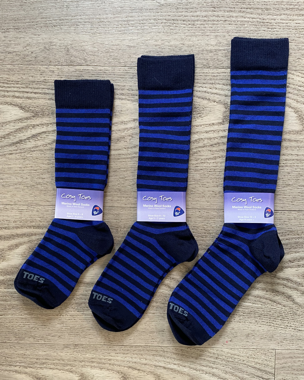 Kids Merino Socks – Navy/Royal Long